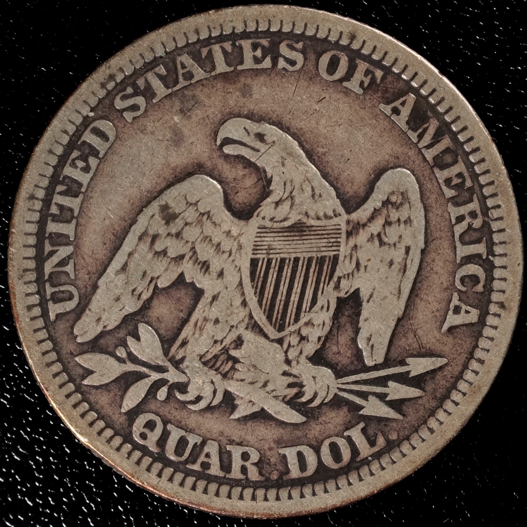 1861 Seated Liberty Quarter Dollar