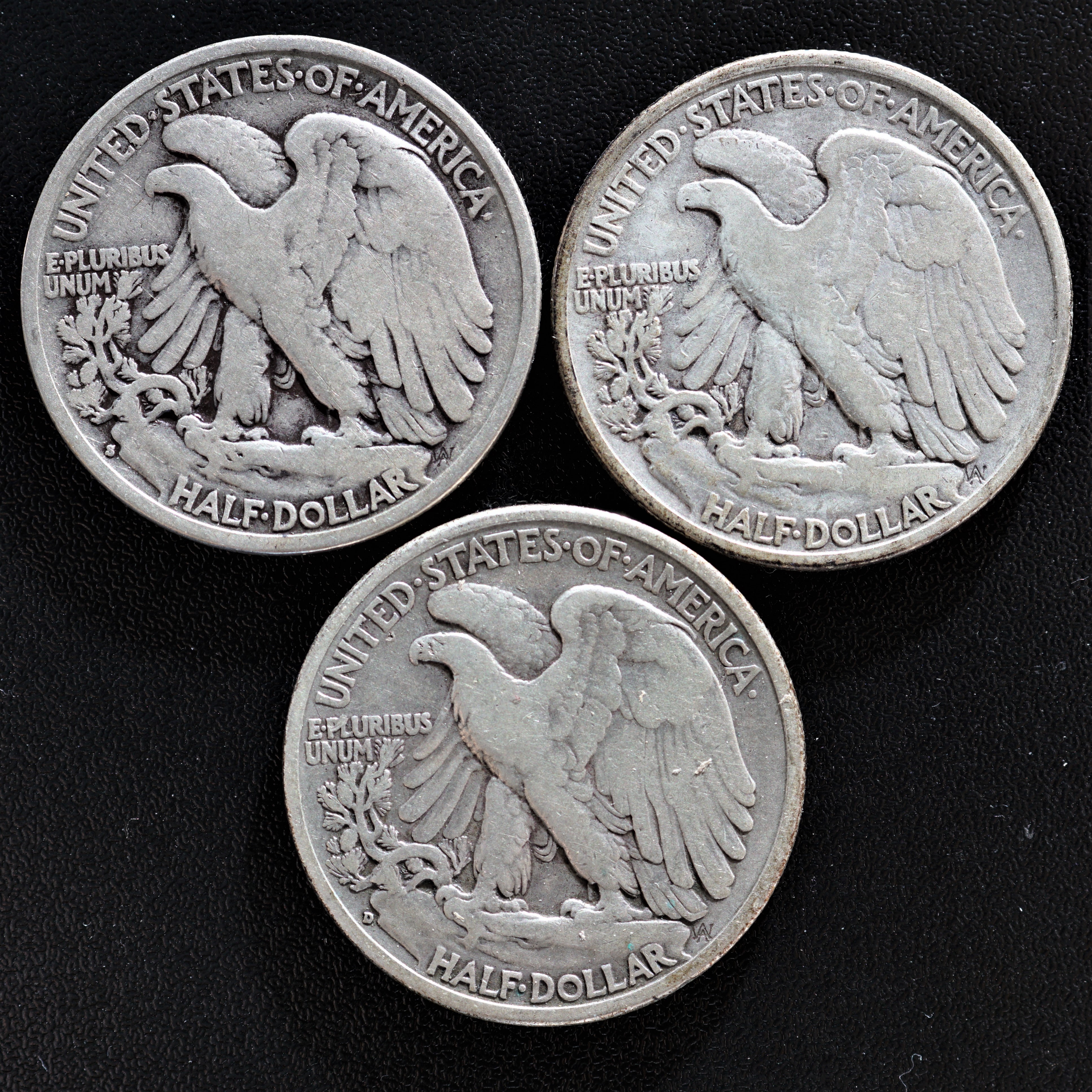 1937 P D S Liberty Walking Silver Half Dollars 3 Coin Lot Numismax