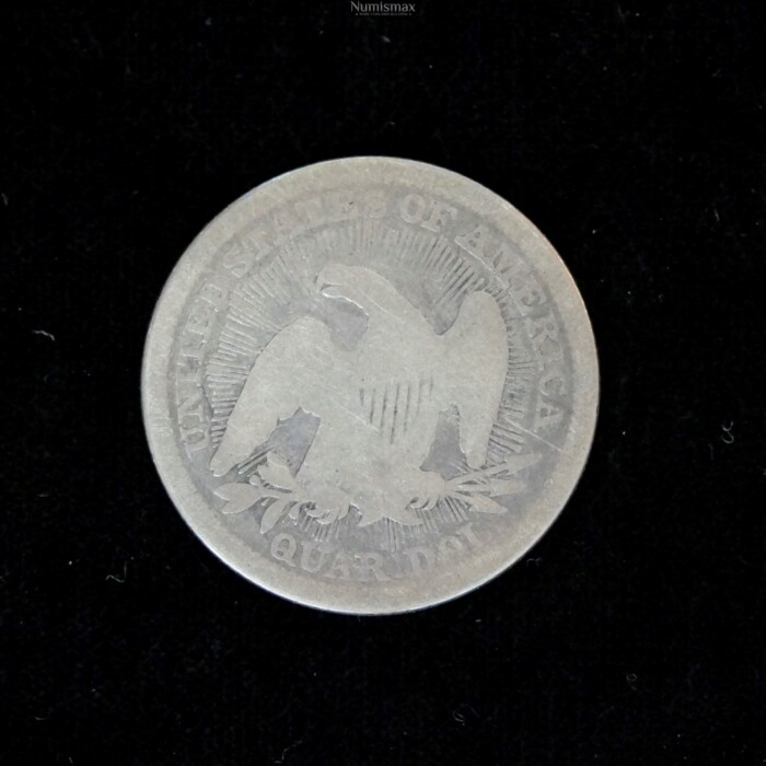 1853 Over 4 Seated Liberty Quarter Dollar with Arrows and Rays - Image 3