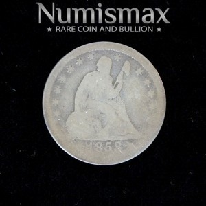 1853 Over 4 Seated Liberty Quarter Dollar with Arrows and Rays