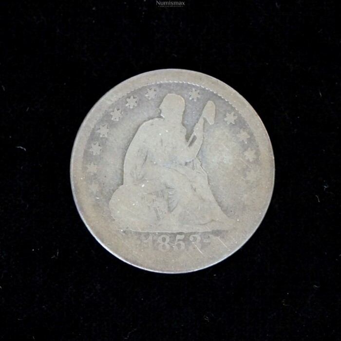 1853 Over 4 Seated Liberty Quarter Dollar with Arrows and Rays