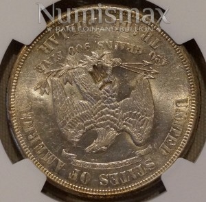 1875-S Type 1 Reverse Trade Dollar Unc Details Chopmarked NGC Rev 2