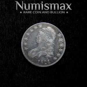 1824 over 1 Capped Bust, Lettered Edge Half Dollar