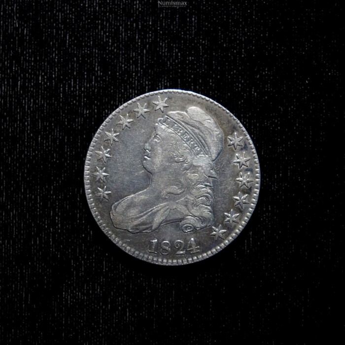 1824 over 1 Capped Bust, Lettered Edge Half Dollar - Image 2