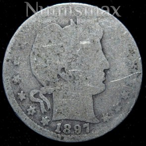 1897-O Barber Quarter Dollar