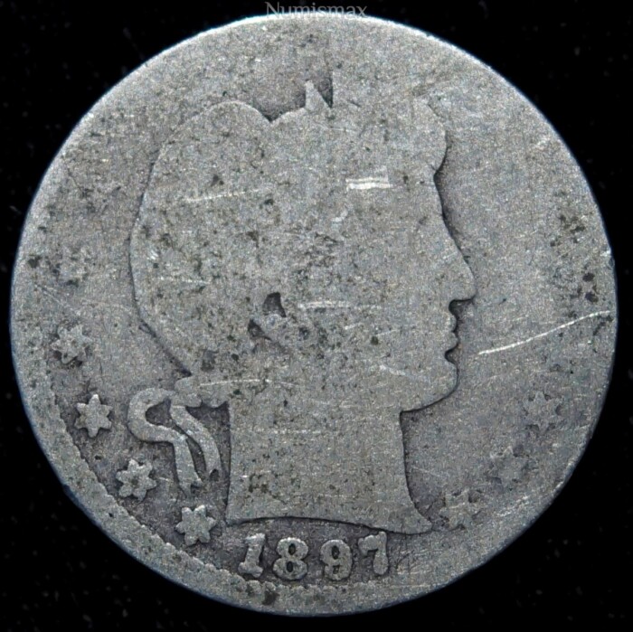 1897-O Barber Quarter Dollar