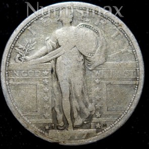 1917-S Standing Liberty Quarter Variety 1