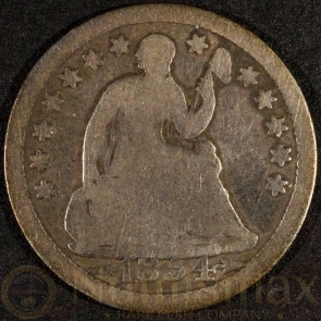 1854 Half Dime with Arrows | 15 Degree Rotated Reverse