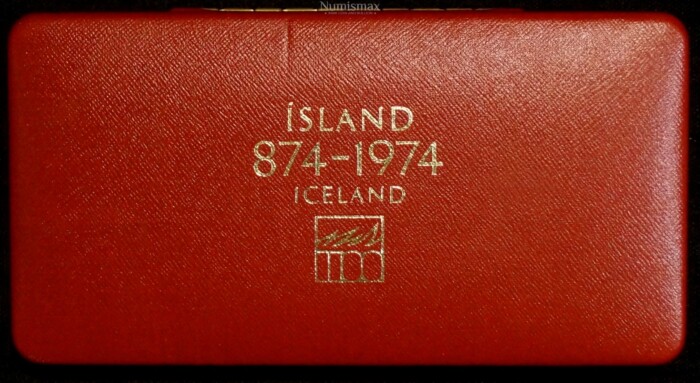 1974 Iceland 2 Coin Commemorative Set 1100th Anniversary - Image 3