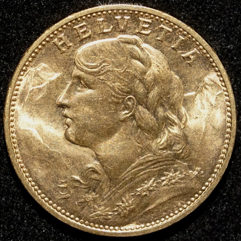 1915 B Swiss 20 Franc Gold - Numismax