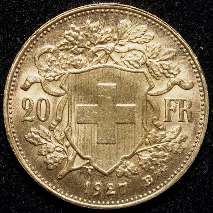 1927 B Swiss 20 Franc Gold - Image 3