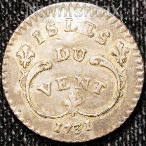 1731 H Windward Islands ISLES DU VENT silver coin