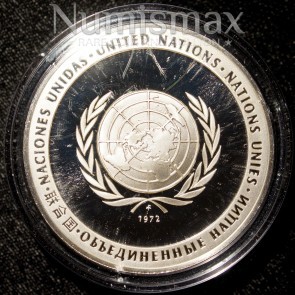 1972 United Nations Sterling Silver Proof Peace Medal
