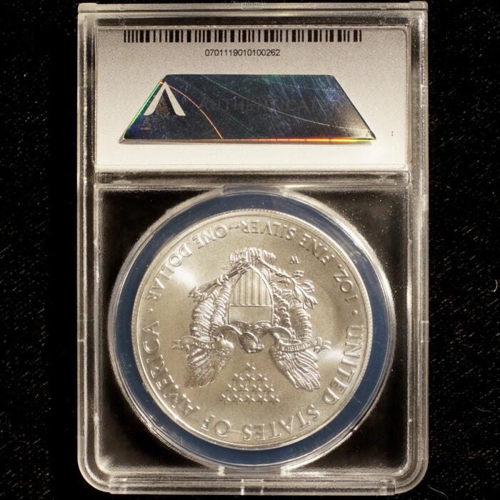 2014 W Silver American Eagle ANACS SP70 First Day of Issue Satin Finish - Image 3