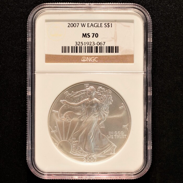 2007 Silver American Eagle NGC MS70