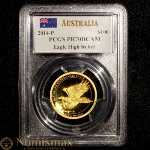 2014-P Australia Gold PCGS PR70 DCAM Wedge-Tailed Eagle High Relief (Mercanti)