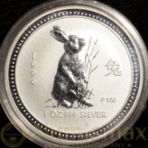 1999 Australia $1 Silver Lunar Rabbit "P100"