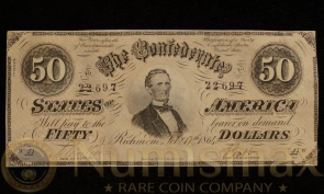 1864 $50 Confederate States of America