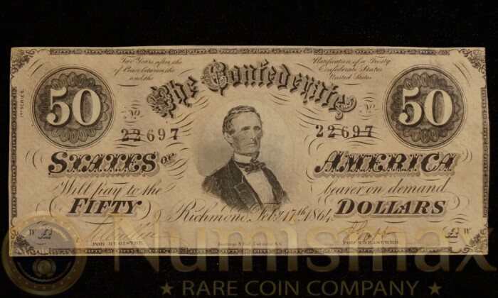 1864 $50 Confederate States of America