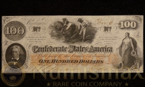 1862 Confederate States of America $100 Note