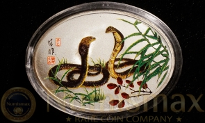 2013 China Snake Colorized Oval Silver .999