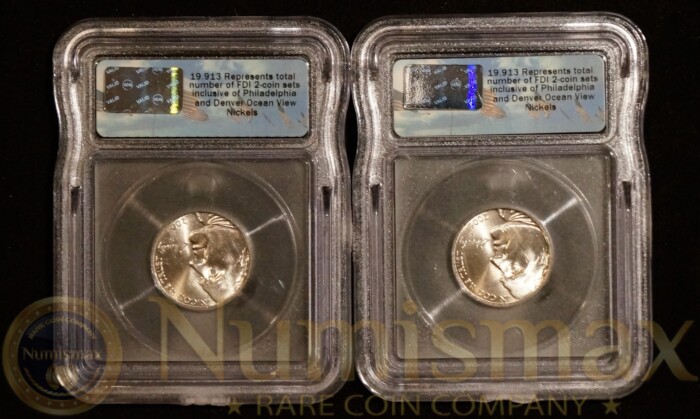 2005 Denver and Philadelphia Jefferson Nickel "Ocean View" First Day of Issue ICG MS67 | 2-Coin Lot - Image 3