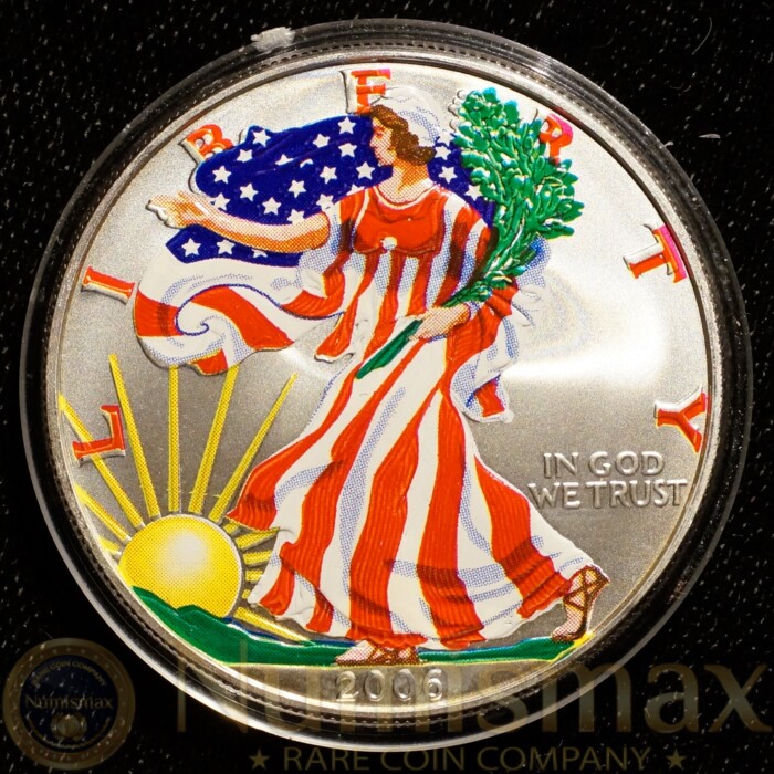 2006 Silver American Eagle Colorized