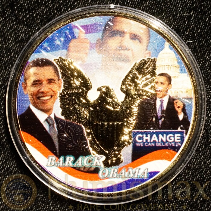 2009 Silver American Eagle Barack Obama Colorized