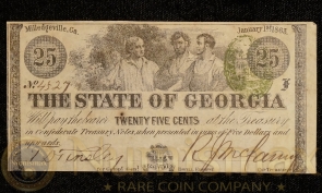 1863 The State of Georgia Twenty-Five Cents | Southern States Currency