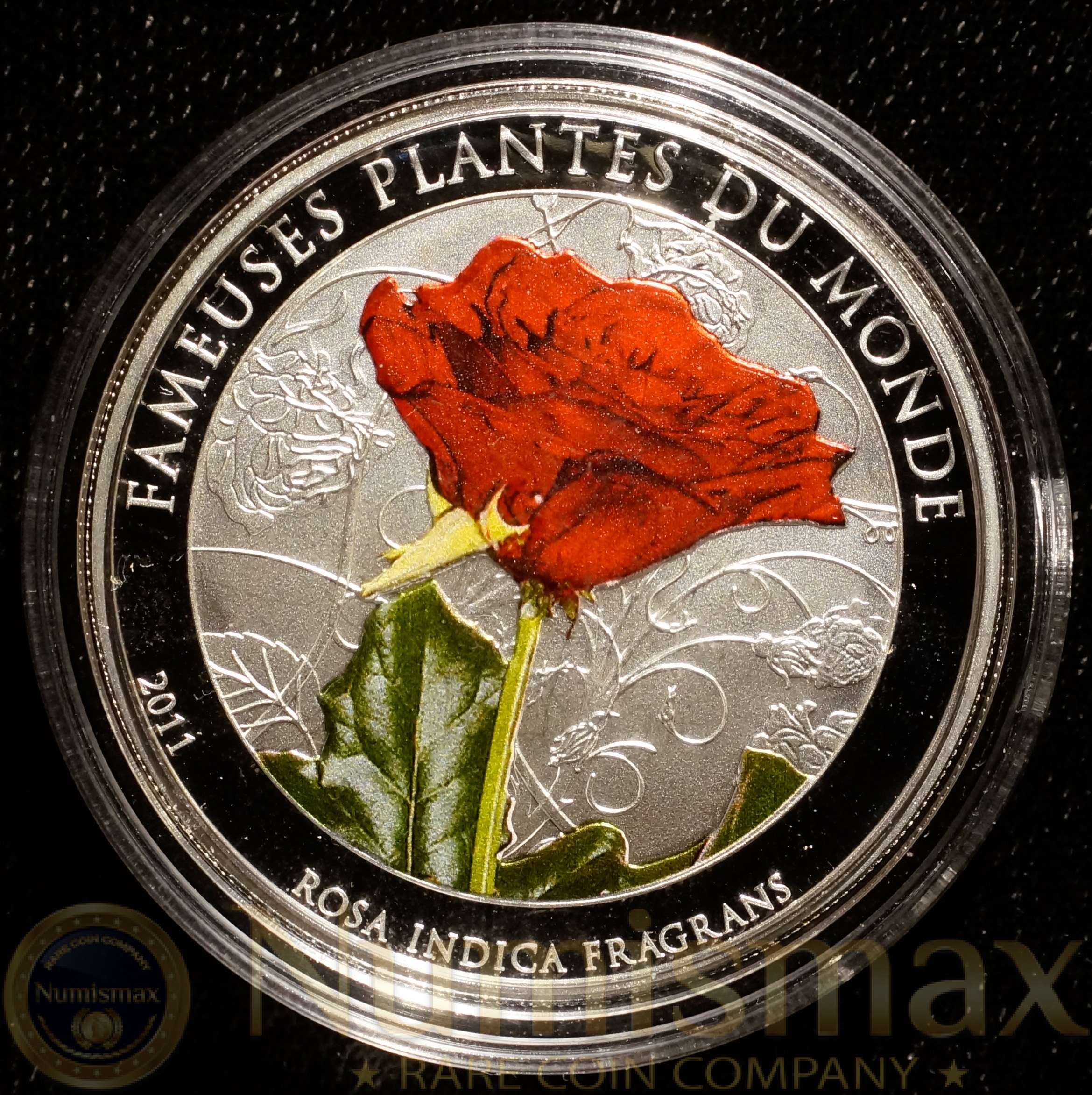 2011 100 Francs Benin Rose Silver Plated Proof Coin ...
