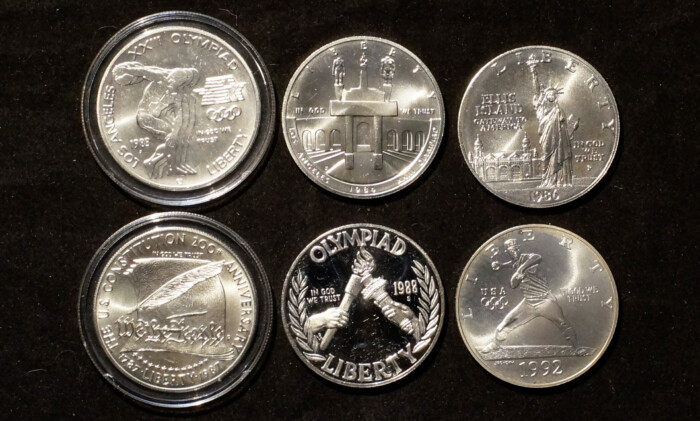 1983 - 1992 U.S. Commemorative Silver Dollars | 6-Coin Lot