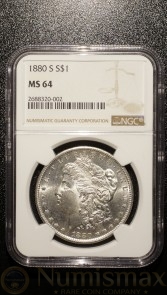 1880 San Francisco Morgan Silver Dollar NGC MS64