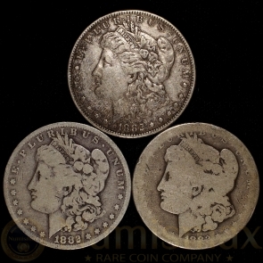 1882 S-O-P Morgan Silver Dollars | 3-Coin Lot