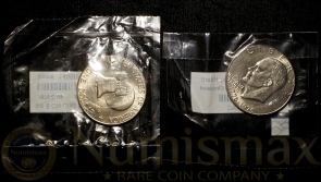 1976-D Eisenhower Dollars Variety 1 & 2 | Big Sky Hoard | 2-Coin Lot