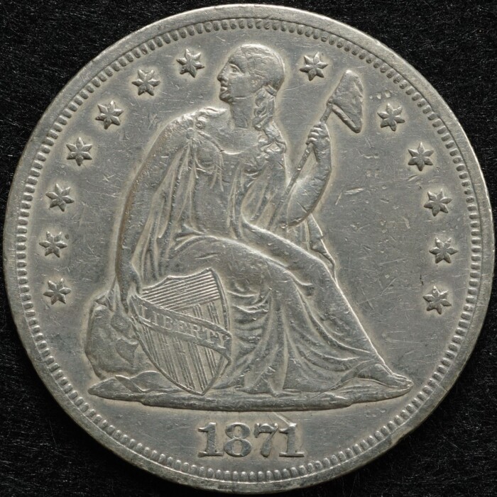 1871 Liberty Seated Dollar