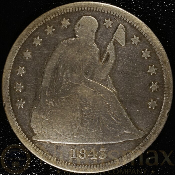 1843 Liberty Seated Dollar