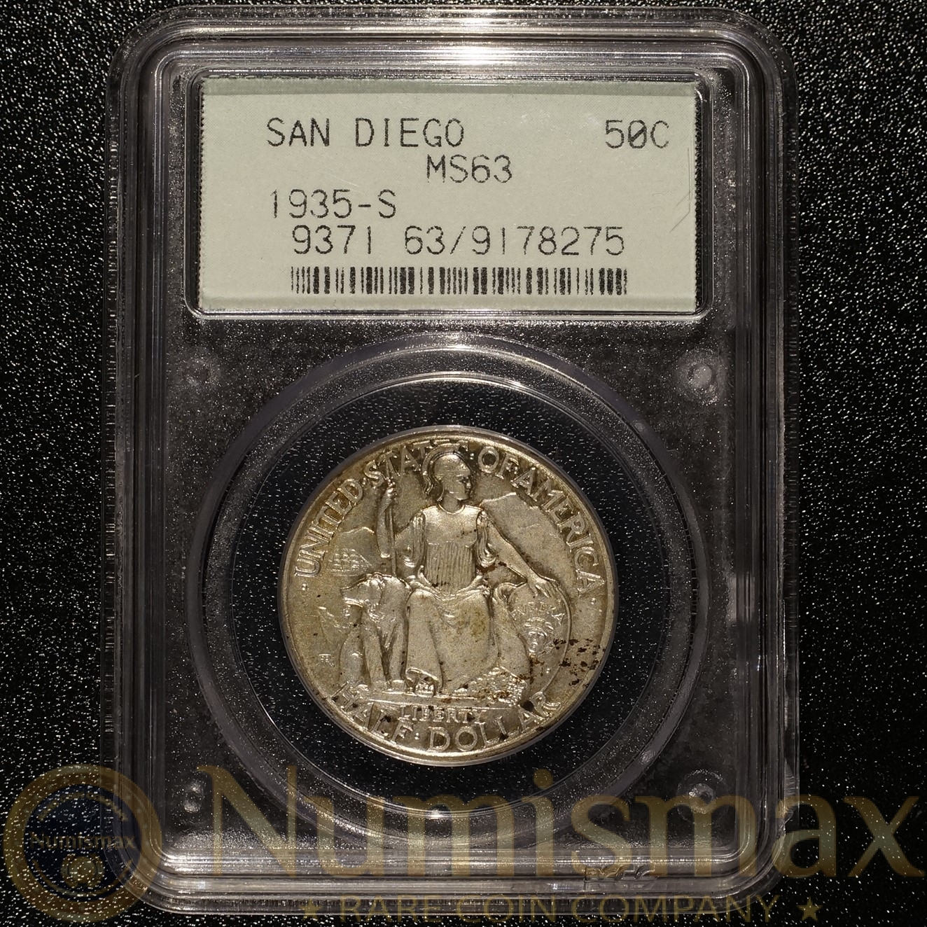 1935 San Francisco San Diego 50c Silver Commemorative PCGS MS63