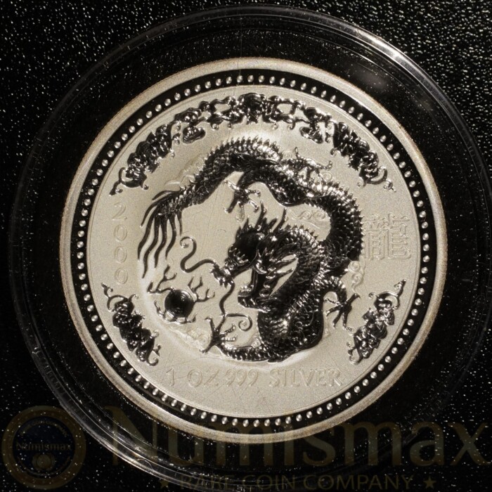 2000 Australian Lunar Dragon 1 Ounce .999 Silver