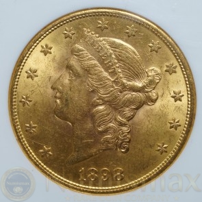 1898 San Francisco $20 Liberty Gold Double Eagle | NGC MS61