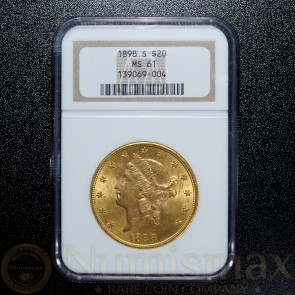 1898 San Francisco $20 Liberty Gold Double Eagle | NGC MS61