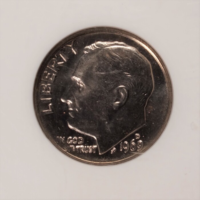 1969 Denver Roosevelt Dime NGC MS66 - Image 3