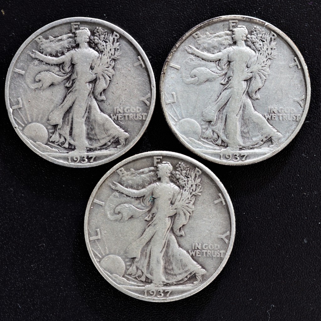 1937 P-D-S Liberty Walking Silver Half Dollars 3-Coin Lot - Numismax