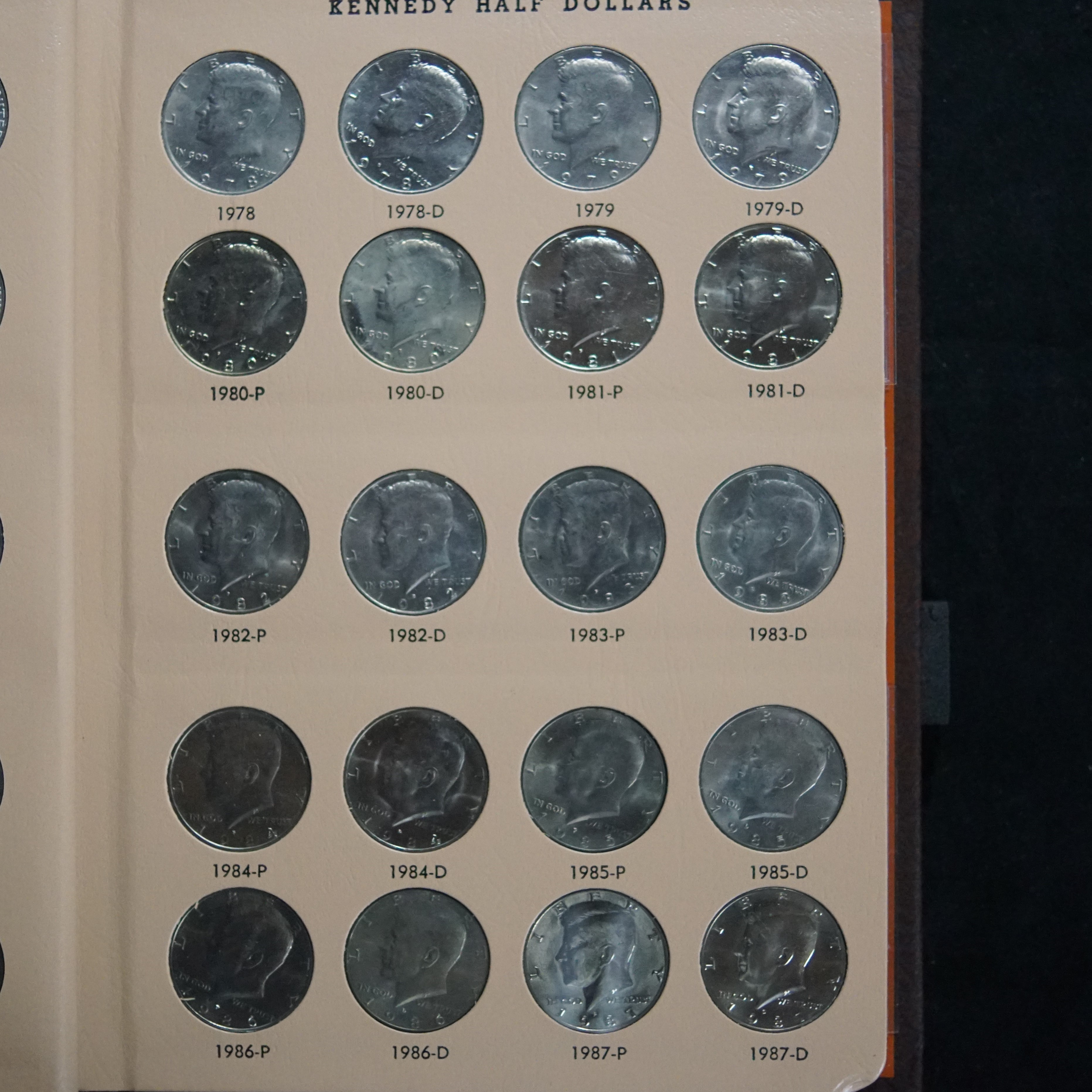 1964-2012 Kennedy Half Dollars 90 Coin Collection BU Dansco Album ...