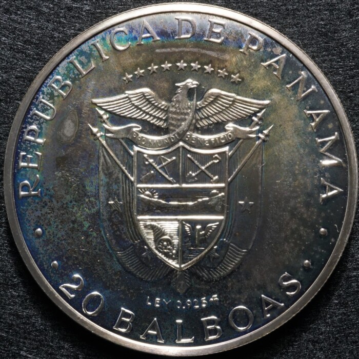 1979 Panama 20 Balboas Proof Silver Coin - Image 2