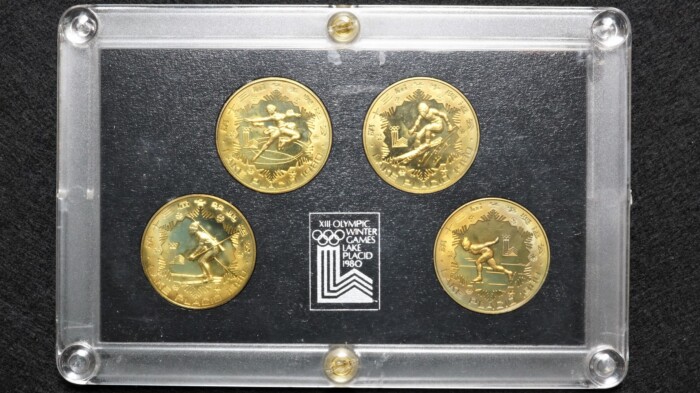 1980 Lake Placid XIII Olympic Winter Games Commemorative 4-Coin China Proof Set