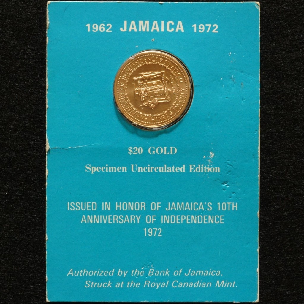 1972 Jamaica 20 Dollar Gold 10th Anniversary of Independence - Numismax