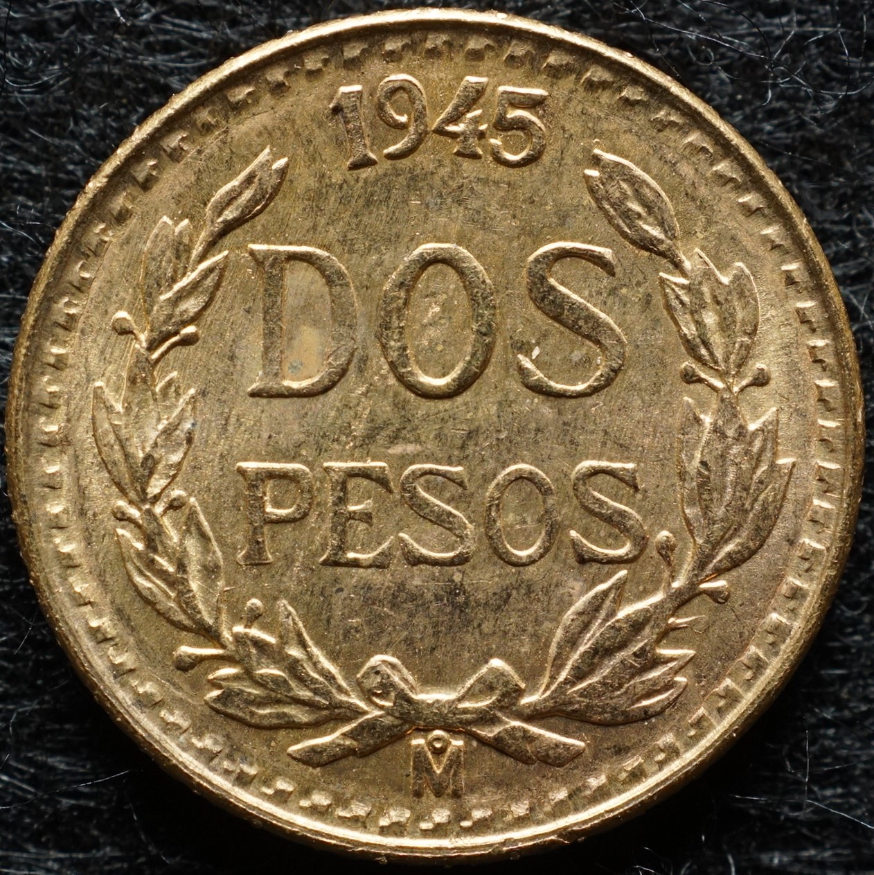 2 1 2 pesos 1945 gold