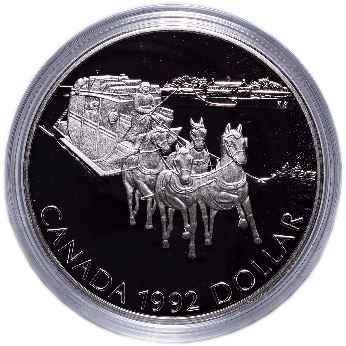 1992 Canada Proof Silver Dollar Kingston To York Stagecoach Numismax 1992-olympic-proof-silver-dollar-capsule-only