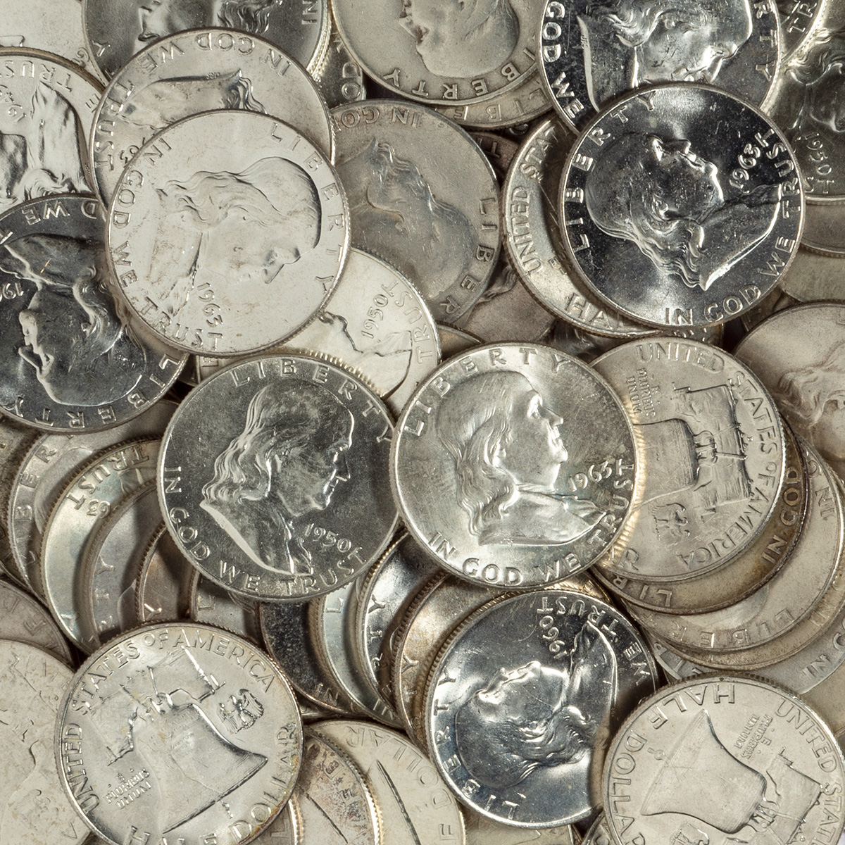 90 Silver Half Dollars Franklin 75 Coin Lot Numismax
