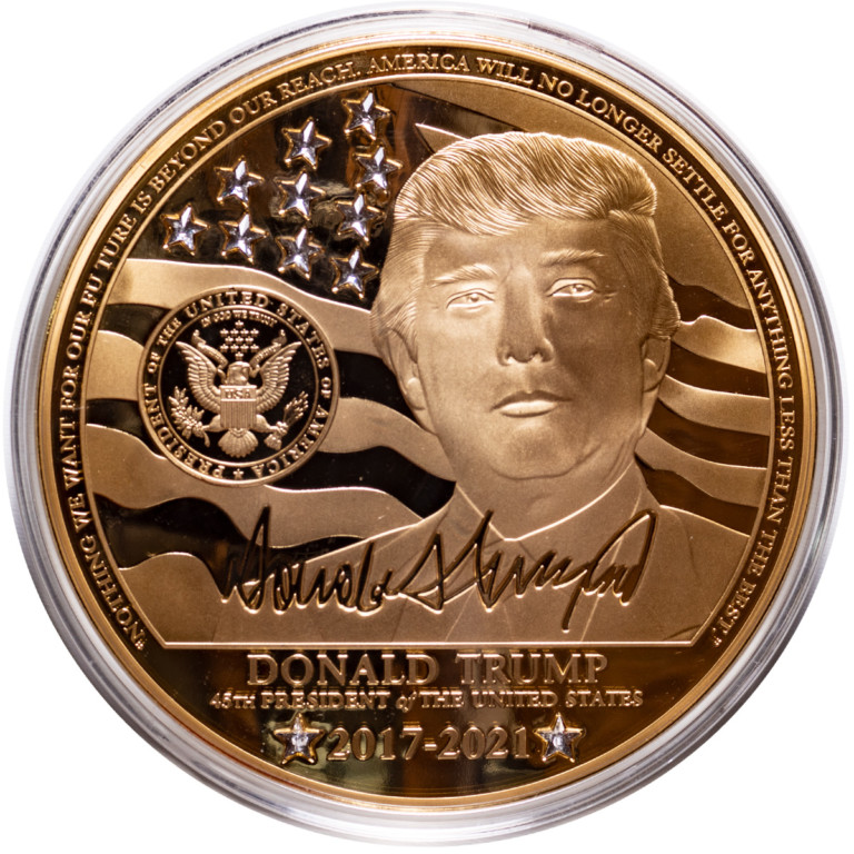 2017 Donald Trump Crystal Inlay Jumbo Coin - Numismax